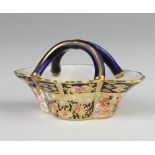 A Royal Crown Derby Imari pattern basket 7cm