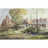 William Barnes, watercolour signed, "Stream at Shere Surrey" 24cm x 37cm
