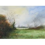 Dennis Morley, watercolour, country landscape 25cm x 34cm
