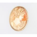 A 9ct yellow gold cameo portrait brooch 50mm x 40mm