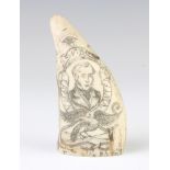 A reproduction scrimshaw tusk 9cm