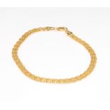 A 9ct yellow gold bracelet 18cm 2.2 grams