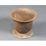 A 19th Century cast iron mortar, the base marked Cafro 6, 22cm x 28cm