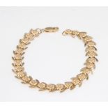 A 9ct yellow gold fancy link bracelet 10.3 grams, 17cm