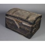 A 19th Century domed and studded leather trunk 43cm h x 76cm w x 44cm d Locked, some deterioration
