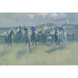Lionel Dalhousie Robertson Edwards (1878-1966), coloured print signed in pencil, "A Hunt