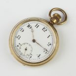 A gentleman's gilt cased pocket watch with seconds at 6 o'clock This watch is working