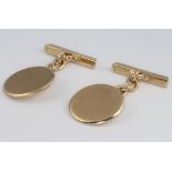 A pair of 9ct yellow gold circular cufflinks 15.4 grams