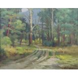 Charles Wuthrich (1875-1967), oil on board signed, a woodland scene, 32cm x 41cm