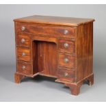 A 19th Century mahogany dressing table fitted a frieze drawer, the pedestal fitted a secret drawer