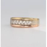 A 9ct yellow gold paste set ring, size P, 2.5 grams