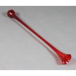 A red glass yard of ale