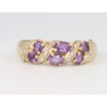 A 9ct yellow gold amethyst ring size M 2.8 grams