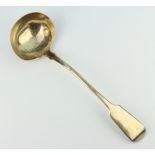 A Victorian silver soup ladle of fiddle pattern design, London 1843, 227 grams