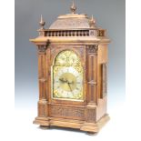 Winterhalder and Hofmeier, a Victorian double fusee striking bracket clock, the 22cm arched dial