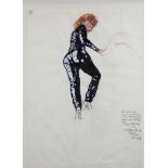 John Randall Bratby R.A. (1928-1992), mixed media inscribed The Black Plastic Catsuit 28th
