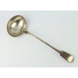 A Victorian silver fiddle pattern soup ladle, London 1865, 310 grams