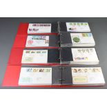Four red albums of Elizabeth II GB first day covers