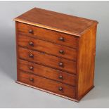 A Victorian mahogany apprentice chest of 5 drawers with tore handles 43cm x 47cm x 23cm d