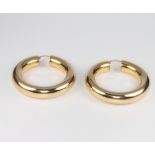 A pair of 9ct yellow gold large hoop earrings, 11.2 grams