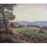 W C Horsnell, oil on canvas signed, extensive country landscape 50cm x 60cm