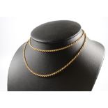 An 18ct yellow gold rope twist necklace 17.5 grams