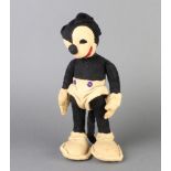 A felt figure of a standing Mortimer Mouse 27cm (head sewn back on at the neck)