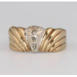 A 9ct yellow gold diamond ring size Q, 3.2 grams