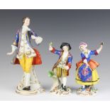 A pair of Samson figures of a lady and gentleman raised on classical rococo bases 12cm, ditto