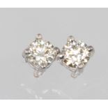 A pair fo 18ct white gold single stone diamond ear studs approx. 0.5ct