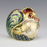 A Royal Crown Derby Imari pattern paperweight of a farmyard cockerel no.4711 of 5000, 10cm