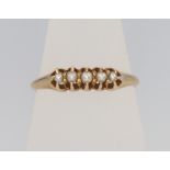 A 14ct yellow gold pearl set ring size K, 1.7 grams