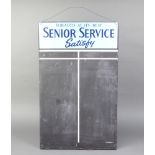 A Senior Service enamel metal advertising darts scoreboard, made by N L Cowling, 66cm x 40.5cm