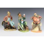 Three Royal Doulton figures - Robin Hood HN2773 20cm, Falstaff HN2054 19cm and Thanks Giving