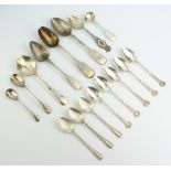 A Victorian silver teaspoon London 1839, minor spoons, 198 grams
