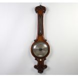 Platnauer Brothers of Bristol, a 19th Century mercury wheel barometer and thermometer with