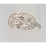 An Edwardian style platinum diamond ring, 1.5ct, size Q