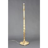 A 1930's cream painted Chinoiserie style standard lamp
