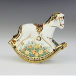A Royal Crown Derby Imari pattern paperweight - Treasures of Childhood rocking horse (no stopper)