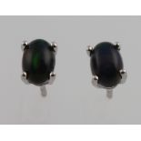 A pair of black Ethiopian ear studs