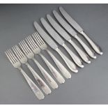A Solingen set of 5 World War Two Nazi German Luftwaffe issue knives and forks, the blades marked