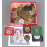 A Queen's Golden Jubilee commemorative Â£5 coin and minor coins