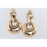 A pair of Victorian 9ct yellow gold earrings, 2.7 grams