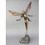 Michael Steel and Mark Turner, a bronze figure - Awen 64cm h x 13cm w x 14cm d Fingers a/f