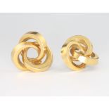 A pair of 9ct yellow gold triple loop earrings 7.3 grams