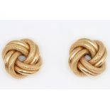 A pair of 9ct yellow gold knot earrings 4.2 grams