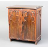 A Victorian rosewood collectors chest fitted 7 shallow drawers enclosed by a pair of panelled