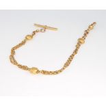 A lady's Edwardian 9ct yellow gold Albert, 9 grams