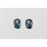 A pair of London blue topaz ear studs