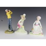 A Royal Doulton figure - Tom Tom The Pipers Son HN3032 19cm, Little Miss Muffet HN2727 18cm and
